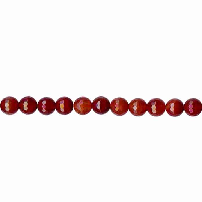 FIRE AGATE RED 08MM FACETED
